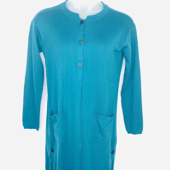 J. Jill Sweaters - J.JILL Long Cardigan Sweater S Tall ST Ocean Aqua